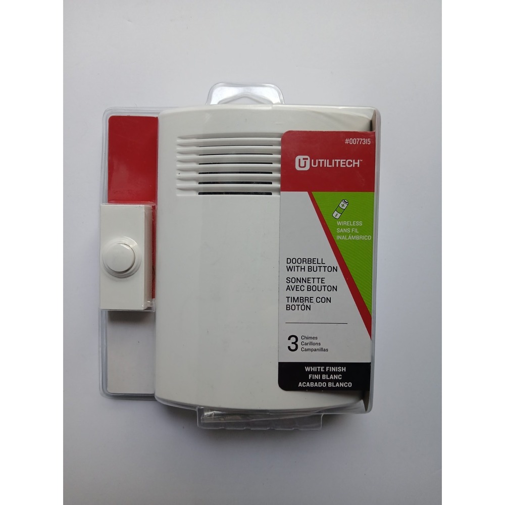 Utilitech 0077315 Wireless Doorbell Kit Battery Operated (not included) NEW